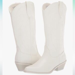 Madden Girl Redford All White Cowboy Cowgirl Western Boots